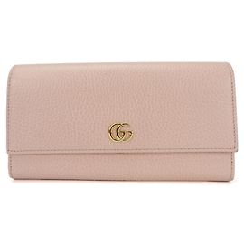 Cartera larga de piel rosa Gucci
