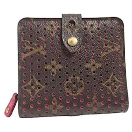 Fuchsia Monogram perforierte Bi-Fold-Geldbörse von Louis Vuitton