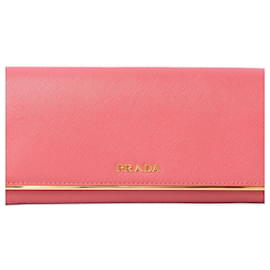 Prada Langer Geldbeutel aus Saffiano Metall Peonia