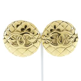 Orecchini a clip vintage placcati in oro Chanel Coco Mark