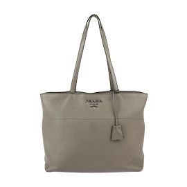 Borsa tote Prada 1BG203 in pelle Vitello Phoenix grigia