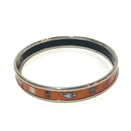 Hermes Orange Cloisonné Bangle Bracelet - Hermès