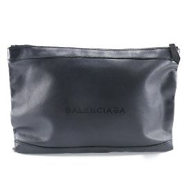 Clutch in suede nero Balenciaga