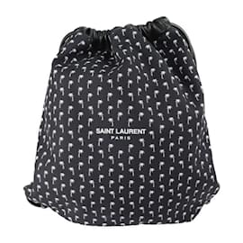 Sac à dos en toile noire et agneau Yves Saint Laurent