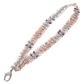 CHANEL Collana in tweed con perle B17S Rosa - Chanel