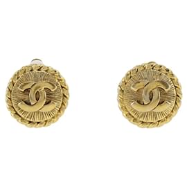 Chanel Gold Plated Clip Earrings