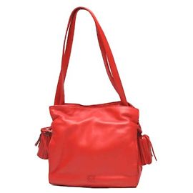 Borsa a spalla in pelle rossa Loewe