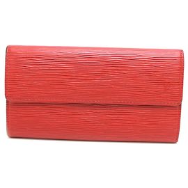 Cartera larga Louis Vuitton Epi rojo castellan