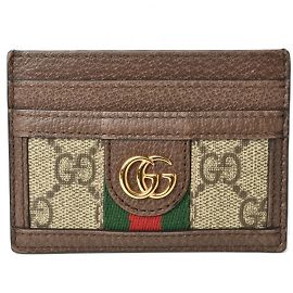 Tarjetero Gucci Beige Marrón GG Supreme