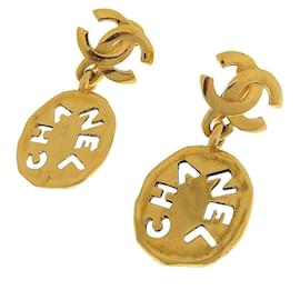 Pendientes de clip dorados vintage de Chanel