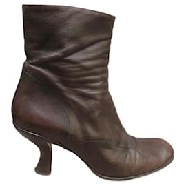 Free Lance Stiefeletten aus Leder Dunkelbraun