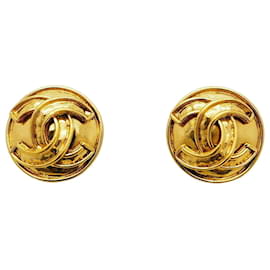 Chanel Vintage Round Coco Earrings