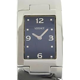 Relógio analógico feminino em aço inoxidável Versace com movimento quartz