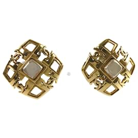 Orecchini a clip vintage placcati in oro Cocomark di Chanel
