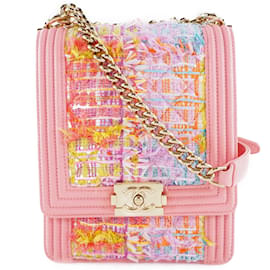 Chanel Boy Schultertasche aus Tweed und Lammleder