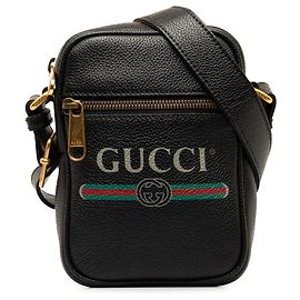 Borsa a tracolla nera con logo Gucci
