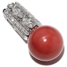 Autre Marque Pt900 Platin Korallen-Diamant Anhänger