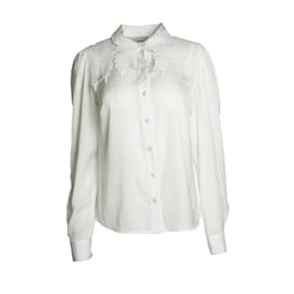 Gestuz, camisa blanca con cuello de encaje