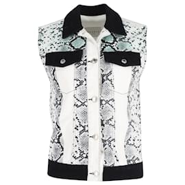Chaleco con estampado de serpiente Sandro Paris en denim blanco
