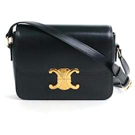 CELINE - Borsa a spalla Celine Triomphe teen in pelle nera - Céline