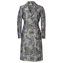 Etro Floral Jacquard Langmantel aus mehrfarbigem Polyester