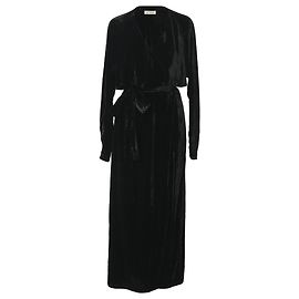El vestido maxi envolvente Attico Raquel en terciopelo negro