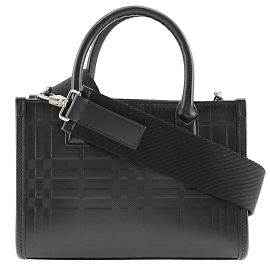 Borsa a mano con motivo check embossato Burberry