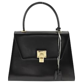 Borsa a mano in pelle di vitello nera Bally