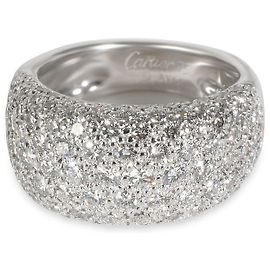 Anillo vintage de diamantes Cartier en oro blanco de 18k 3.5 CTW