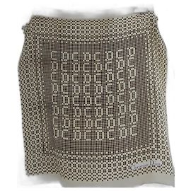 Sciarpa Gavroche Christian Dior in Seta Beige Cioccolato