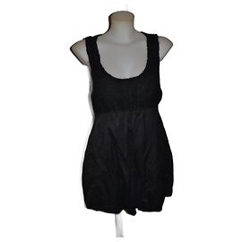 Vestido mini Ermanno Scervino negro de seda y algodón