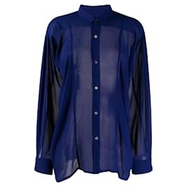 Comme Des Garcons Blaue Seidenhemd von Comme des Garçons