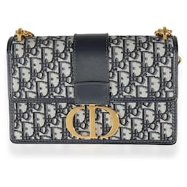 Sac à chaîne 30 Montaigne en jacquard oblique marine Christian Dior