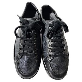 Tênis Gucci Ace Brooklyn Graphite GG Supreme Baixos Pretos/Cinzas Tamanho 5.5