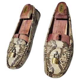 LOUIS VUITTON Mocassini Loafers Lock It Pelle di Serpente Taglia 37.5 - Louis Vuitton