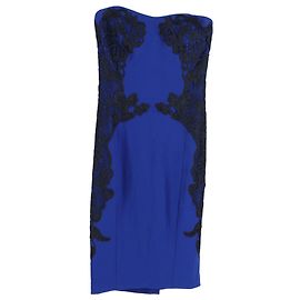 Vestido sem alças Isabella Cosmic Lace de Diane Von Furstenberg em triacetato azul