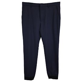 Pantaloni da abito Gucci con orlo elastico in lana blu navy