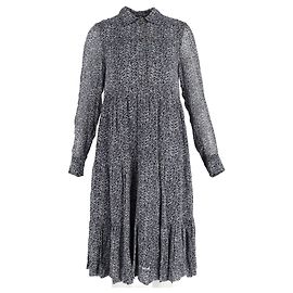 Abito midi a maniche lunghe con stampa floreale Ganni in viscosa multicolore