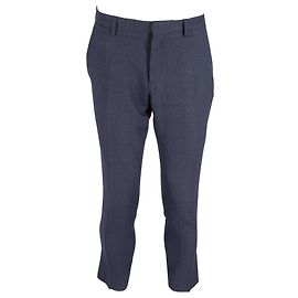 Burberry Slim Fit Karohosen aus marineblauer Wolle