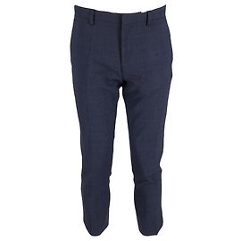 Pantaloni Slim Fit Burberry in lana blu navy