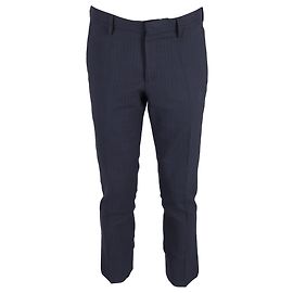 Pantaloni a righe slim fit Burberry in lana blu navy