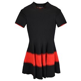 Abito mini con collo alto Alexander McQueen in viscosa nera