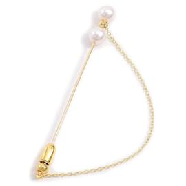 Spilla in perle 2P Mikimoto K18YG×GP 6.5mm-6.6mm