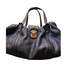 Borsa Tote Louis Vuitton Mahina in Pelle Marrone Cioccolato