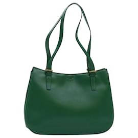 Borsa a tracolla CELINE in pelle verde con dettagli dorati Autentica 81640 - Céline