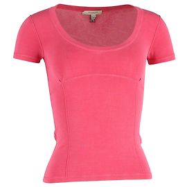 Camiseta de manga corta Burberry Bodycon en algodón rosa