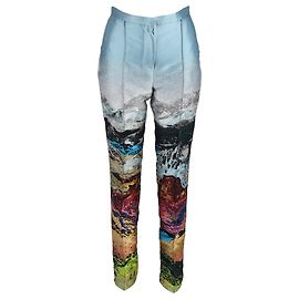 Mary Katrantzou bestickte Druckhose aus mehrfarbigem Satin