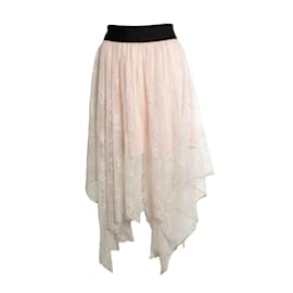 Maje, falda de encaje rosa