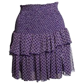 Falda de flores moradas imprimida joumi Maje