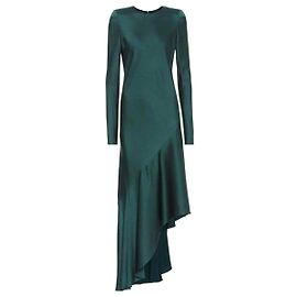 Haider Ackermann Haider Ackerman Green Satin Long Sleeve Dress